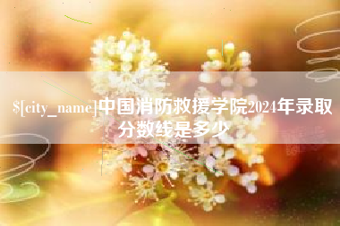 惠东中国消防救援学院2024年录取分数线是多少