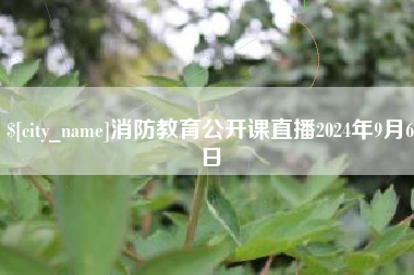 惠东消防教育公开课直播2024年9月6日