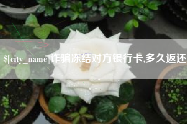 惠东诈骗冻结对方银行卡,多久返还