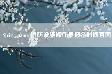 惠东消防设施操作员报名时间官网