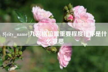 惠东九宫格位置重要程度排序是什么意思