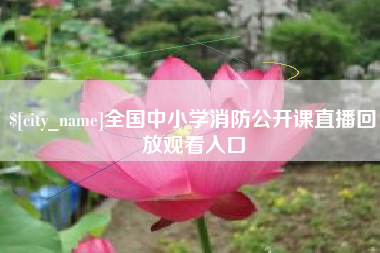 惠东全国中小学消防公开课直播回放观看入口
