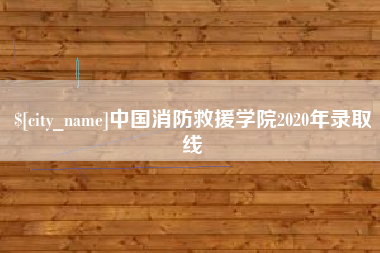 惠东中国消防救援学院2020年录取线