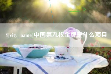 惠东中国第九枚金牌是什么项目